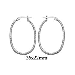 CER Silver DC Hoops Oval 26X22MM - CERHOV26X22MM