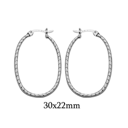 CER Silver DC Hoops Oval 30x22mm - CERHOV30x22MM