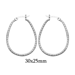 CER Silver DC Hoops Oval 30x25mm - CERHOV30x25MM