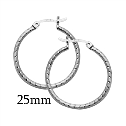 CER Silver DC Hoops Round 25mm - CERHR25MM