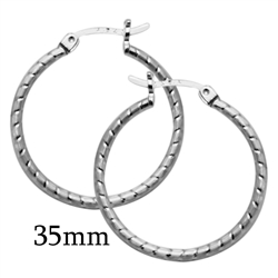 CER Silver DC Hoops Round 35mm - CERHR35MM