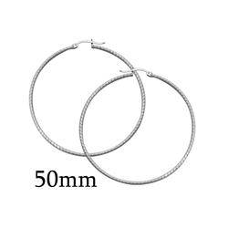 CER Silver DC Hoops Round 50mm - CERHR50MM