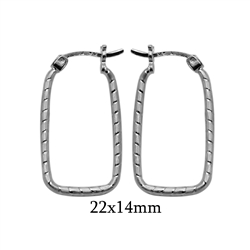 CER Silver DC Hoops Rectangle 22x14mm - CERHREC22x14MM