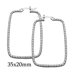 CER Silver DC Hoops Rectangle 35x20mm - CERHREC35x20MM