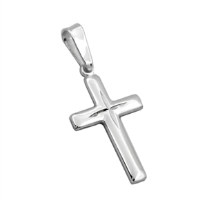 CRP07 - Silver High Polished Cross Pendant