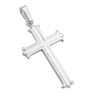 CRP19 - Silver High Polished Cross Pendant