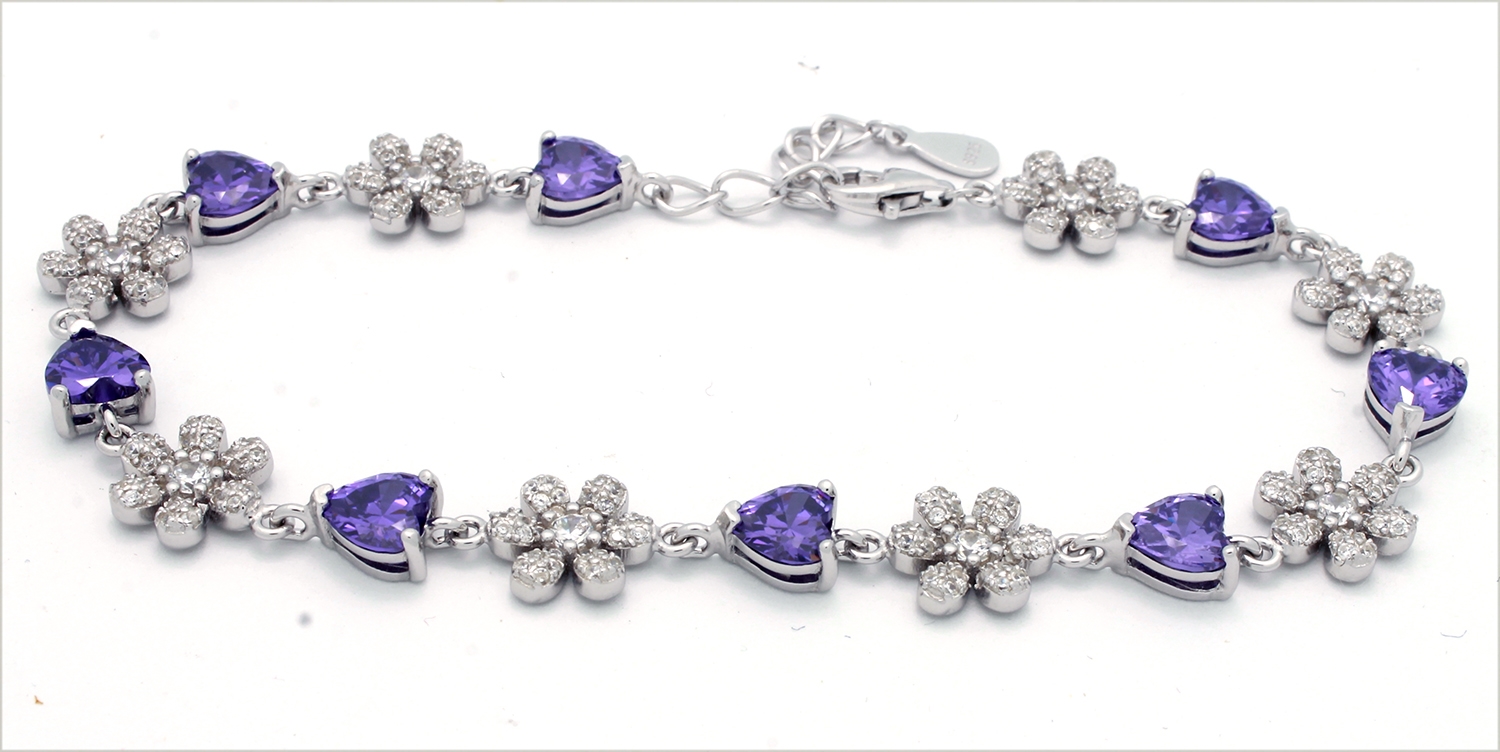 CZBR011 - Sterling Silver CZ Bracelet