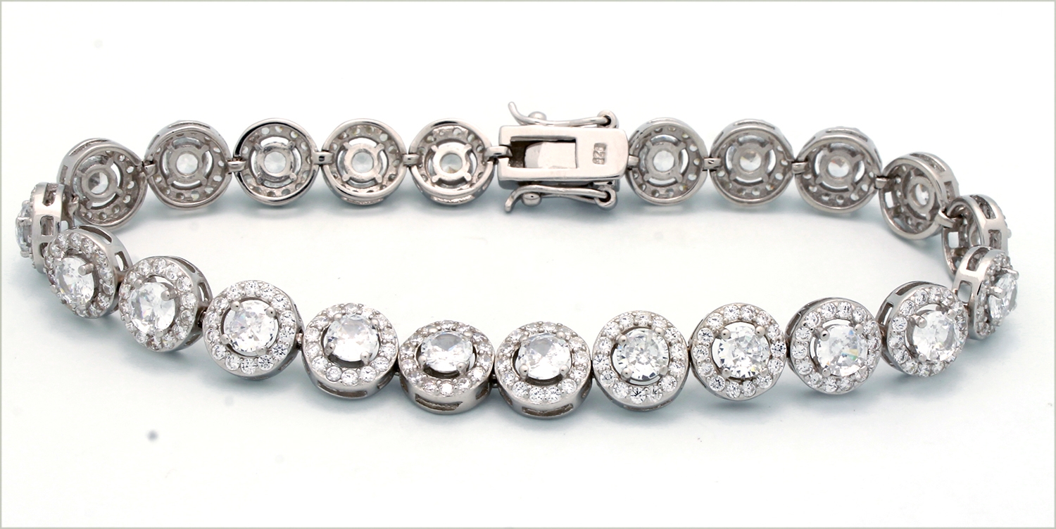 CZBR018 - Sterling Silver CZ Bracelet