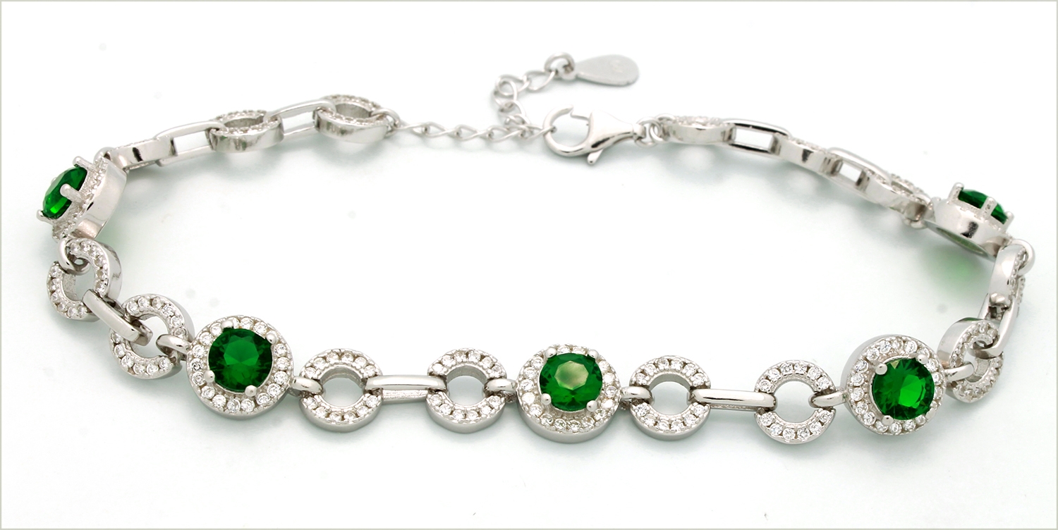 CZBR028 - Sterling Silver CZ Bracelet