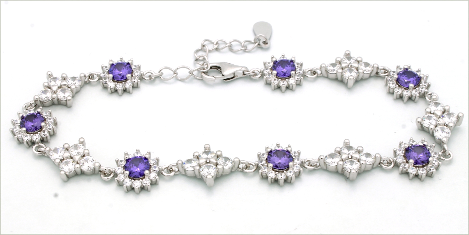 CZBR035 - Sterling Silver CZ Bracelet