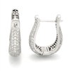 CZHUG01 - Silver CZ Huggie Style Earrings