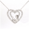 CZNK01-S Sterling Silver CZ Mother Child Necklace