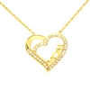 CZNK02-G Sterling Silver CZ MOM Necklace Gold Plated