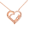 CZNK02-R Sterling Silver CZ MOM Necklace Rosegold Plated