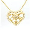 CZNK03-G Sterling Silver CZ Goodluck Necklace Gold Plated