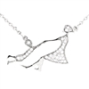 CZNK05-S Sterling Silver CZ Mother Child Necklace