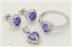 CZSS1016-AM Sterling Silver Heart CZ Sets