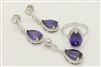 CZSS1018-AM Sterling Silver Teardrop CZ Sets