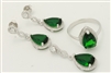 CZSS1018-EM Sterling Silver Teardrop CZ Sets