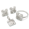 CZSS1023 Sterling Silver Squared CZ Sets