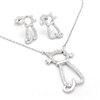 CZSS1035 Sterling Silver Cat CZ Sets