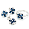 CZSS1044-SA Sterling Silver Flower CZ Sets