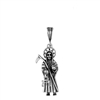 DCP1001 Silver Oxidize Santa Muerte Pendant 35mm