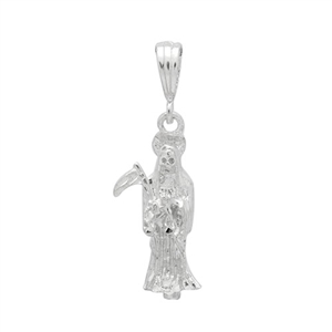 DCP1009 Silver Regular DC Santa Muerte Pendant 30mm