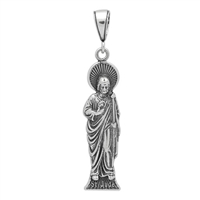 DCP1016 Silver Oxidize San Judas Pendant 45mm