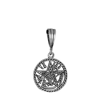 DCP1019 Silver Oxidize Pentagram Pendant 17mm