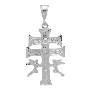 DCP1027 Silver DC Caravaca Cross Pendant 42mm