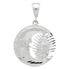 DCP1037 Silver Guadalupe Sun Pendant 32mm