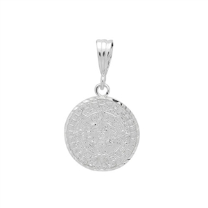 DCP1039 Silver DC Aztec Calendar Pendant 19mm