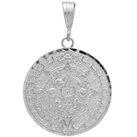 DCP1042 Silver DC Aztec Calendar Pendant 38mm