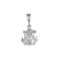 DCP1065 Silver DC Anchor w Jesus Pendant 20mm