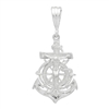 DCP1067 Silver DC Anchor w Jesus Pendant 30mm