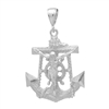 DCP1071 Silver DC Anchor w Jesus Pendant 45mm