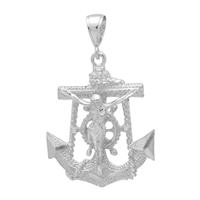 DCP1071 Silver DC Anchor w Jesus Pendant 45mm