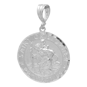 DCP1075 Silver DC Saint Cristopher Pendant 27mm