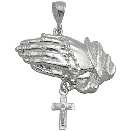 DCP1089 Silver DC Praying Hand Pendant 45mm