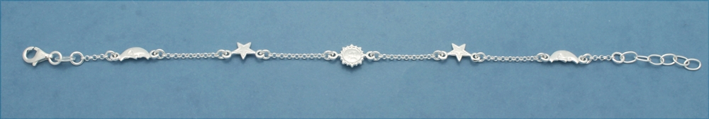 DJ88448B/3 Silver Charm Bracelet