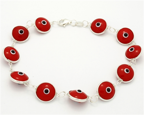 EEB03- Sterling Silver Evil Eye Bracelet