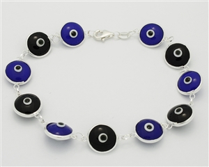 EEB04- Sterling Silver Evil Eye Bracelet