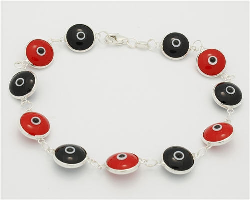 EEB09- Sterling Silver Evil Eye Bracelet