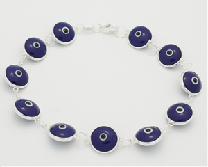 EEB10- Sterling Silver Evil Eye Bracelet