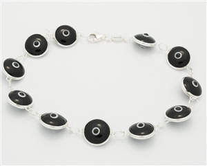 EEB17- Sterling Silver Evil Eye Bracelet