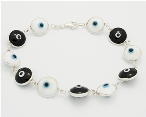 EEB19- Sterling Silver Evil Eye Bracelet