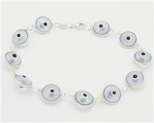 EEB21- Sterling Silver Evil Eye Bracelet