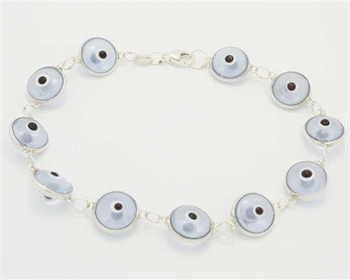 EEB21- Sterling Silver Evil Eye Bracelet