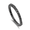 ETB1001 Sterling Silver Black Rhodium Black CZ Band Ring